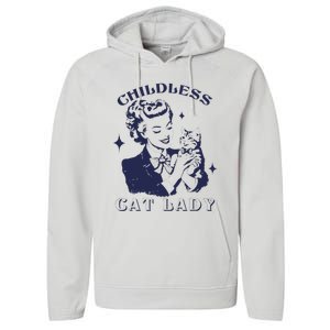 This Childless Cat Lady Ladies Is Voting Retro 2024 Usa Performance Fleece Hoodie