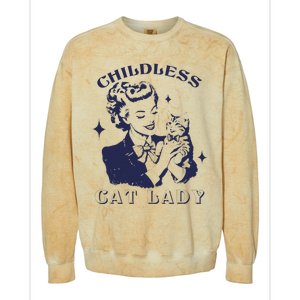 This Childless Cat Lady Ladies Is Voting Retro 2024 Usa Colorblast Crewneck Sweatshirt