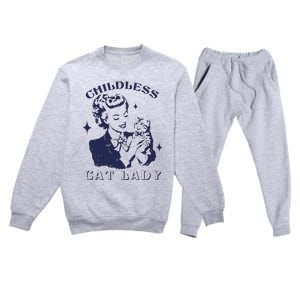 This Childless Cat Lady Ladies Is Voting Retro 2024 Usa Premium Crewneck Sweatsuit Set