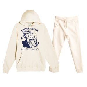 This Childless Cat Lady Ladies Is Voting Retro 2024 Usa Premium Hooded Sweatsuit Set