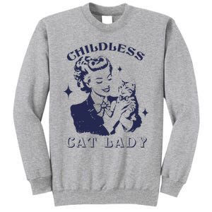 This Childless Cat Lady Ladies Is Voting Retro 2024 Usa Tall Sweatshirt