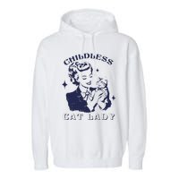 This Childless Cat Lady Ladies Is Voting Retro 2024 Usa Garment-Dyed Fleece Hoodie