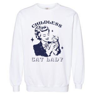 This Childless Cat Lady Ladies Is Voting Retro 2024 Usa Garment-Dyed Sweatshirt