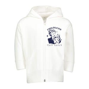 This Childless Cat Lady Ladies Is Voting Retro 2024 Usa Toddler Zip Fleece Hoodie