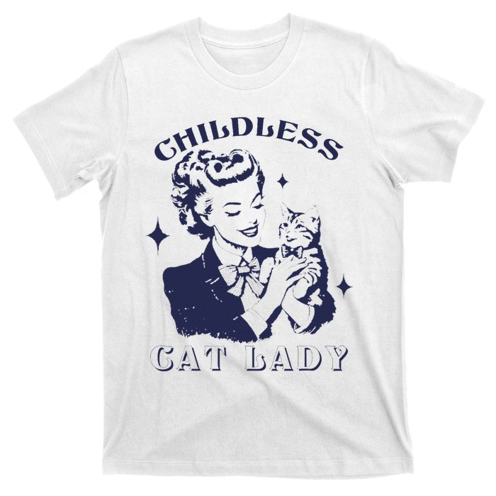 This Childless Cat Lady Ladies Is Voting Retro 2024 Usa T-Shirt