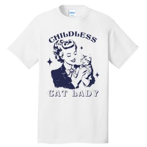 This Childless Cat Lady Ladies Is Voting Retro 2024 Usa Tall T-Shirt