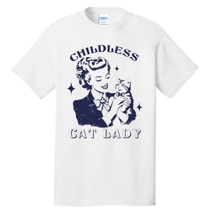 This Childless Cat Lady Ladies Is Voting Retro 2024 Usa Tall T-Shirt