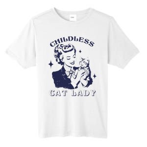 This Childless Cat Lady Ladies Is Voting Retro 2024 Usa Tall Fusion ChromaSoft Performance T-Shirt