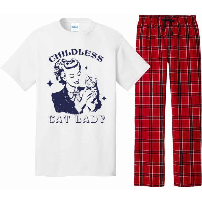 This Childless Cat Lady Ladies Is Voting Retro 2024 Usa Pajama Set