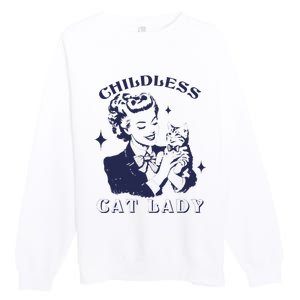 This Childless Cat Lady Ladies Is Voting Retro 2024 Usa Premium Crewneck Sweatshirt