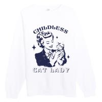 This Childless Cat Lady Ladies Is Voting Retro 2024 Usa Premium Crewneck Sweatshirt