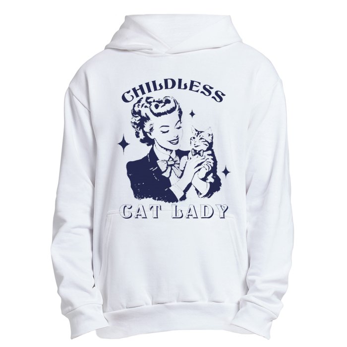 This Childless Cat Lady Ladies Is Voting Retro 2024 Usa Urban Pullover Hoodie