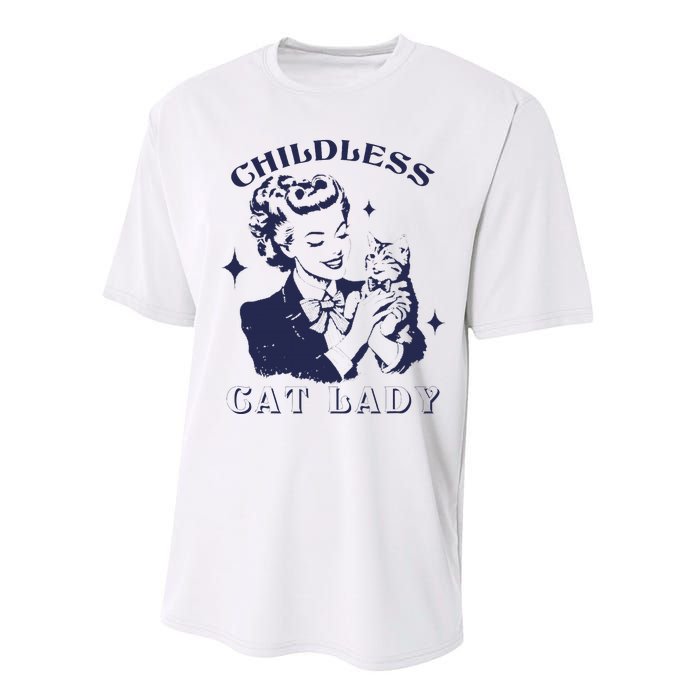 This Childless Cat Lady Ladies Is Voting Retro 2024 Usa Performance Sprint T-Shirt