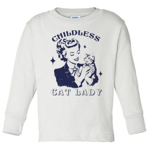 This Childless Cat Lady Ladies Is Voting Retro 2024 Usa Toddler Long Sleeve Shirt