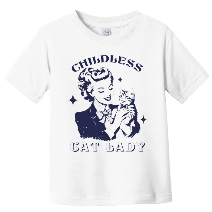 This Childless Cat Lady Ladies Is Voting Retro 2024 Usa Toddler T-Shirt