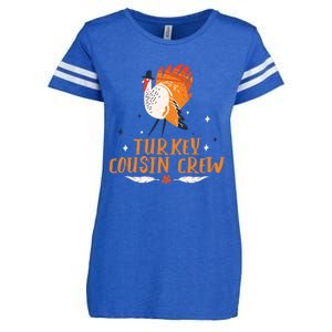 Turkey Cousin Crew Thanksgiving Family Member Cousins Funny Gift Enza Ladies Jersey Football T-Shirt