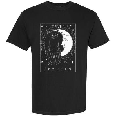 Tarot Card Crescent Moon And Cat Graphic Garment-Dyed Heavyweight T-Shirt