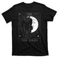 Tarot Card Crescent Moon And Cat Graphic T-Shirt