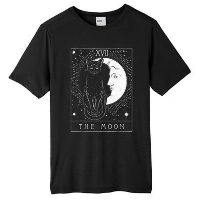 Tarot Card Crescent Moon And Cat Graphic Tall Fusion ChromaSoft Performance T-Shirt