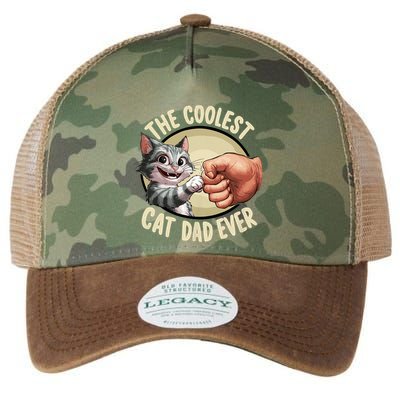 The Coolest Cat Dad Ever FatherS Day Legacy Tie Dye Trucker Hat