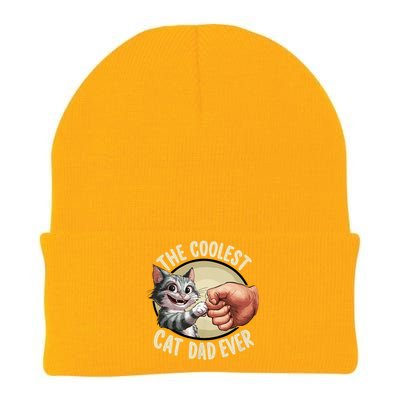 The Coolest Cat Dad Ever FatherS Day Knit Cap Winter Beanie