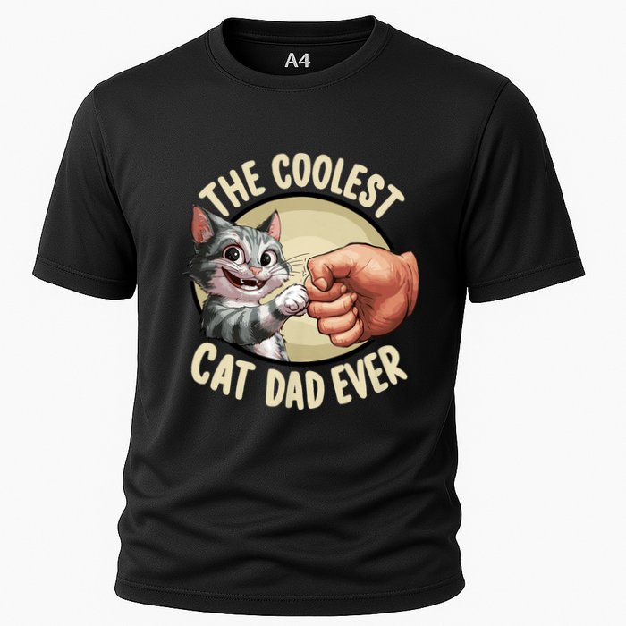 The Coolest Cat Dad Ever FatherS Day Cooling Performance Crew T-Shirt