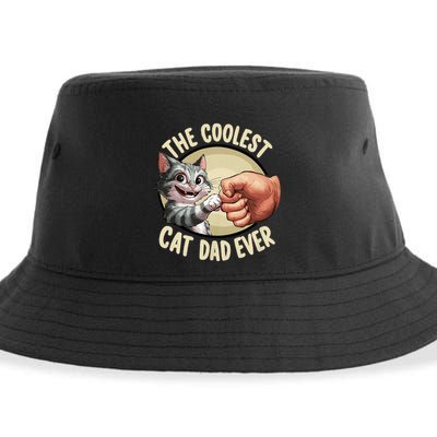 The Coolest Cat Dad Ever FatherS Day Sustainable Bucket Hat