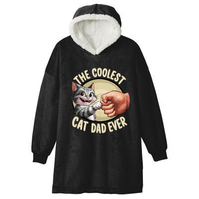 The Coolest Cat Dad Ever FatherS Day Hooded Wearable Blanket