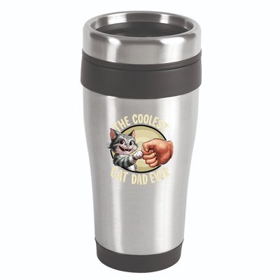 The Coolest Cat Dad Ever FatherS Day 16oz Travel Tumbler