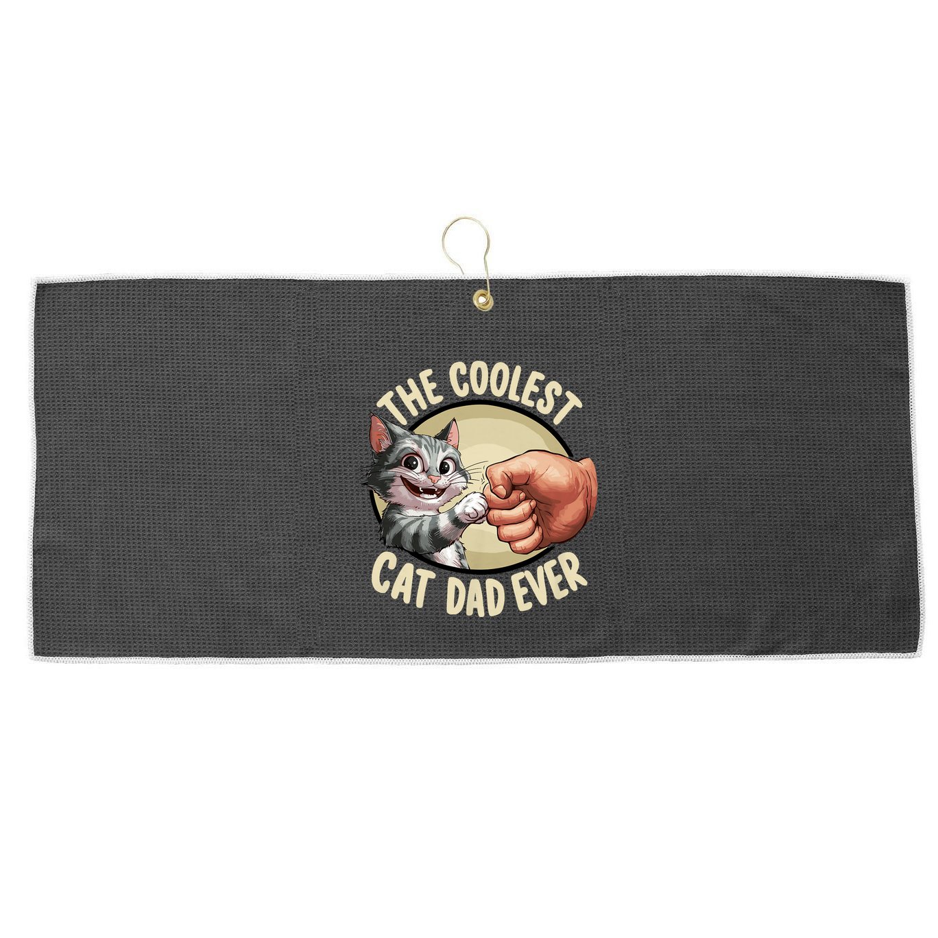 The Coolest Cat Dad Ever FatherS Day Large Microfiber Waffle Golf Towel