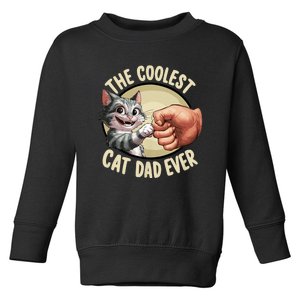 The Coolest Cat Dad Ever FatherS Day Toddler Sweatshirt