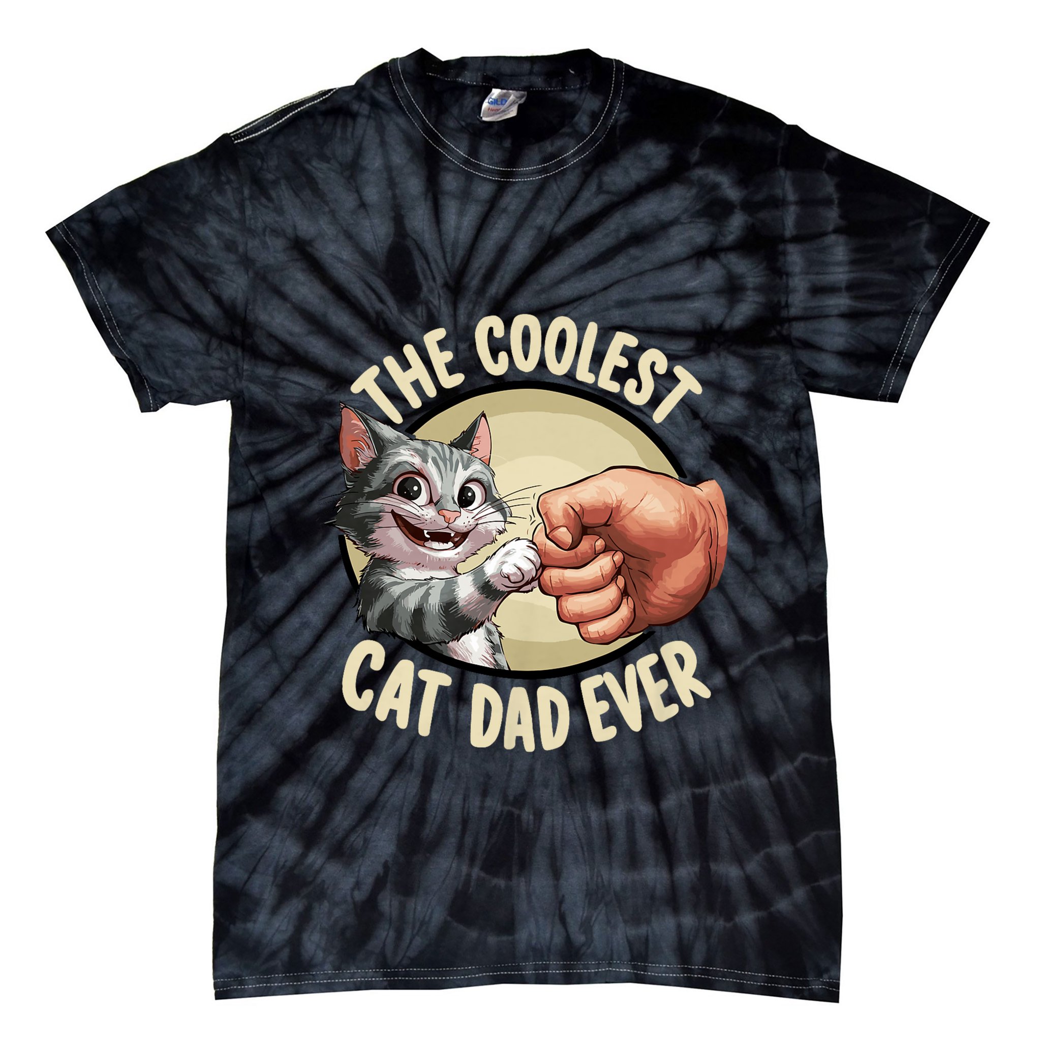 The Coolest Cat Dad Ever FatherS Day Tie-Dye T-Shirt