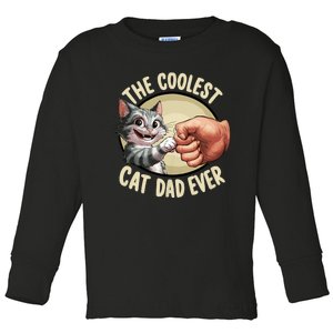 The Coolest Cat Dad Ever FatherS Day Toddler Long Sleeve Shirt