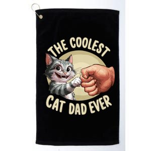 The Coolest Cat Dad Ever FatherS Day Platinum Collection Golf Towel