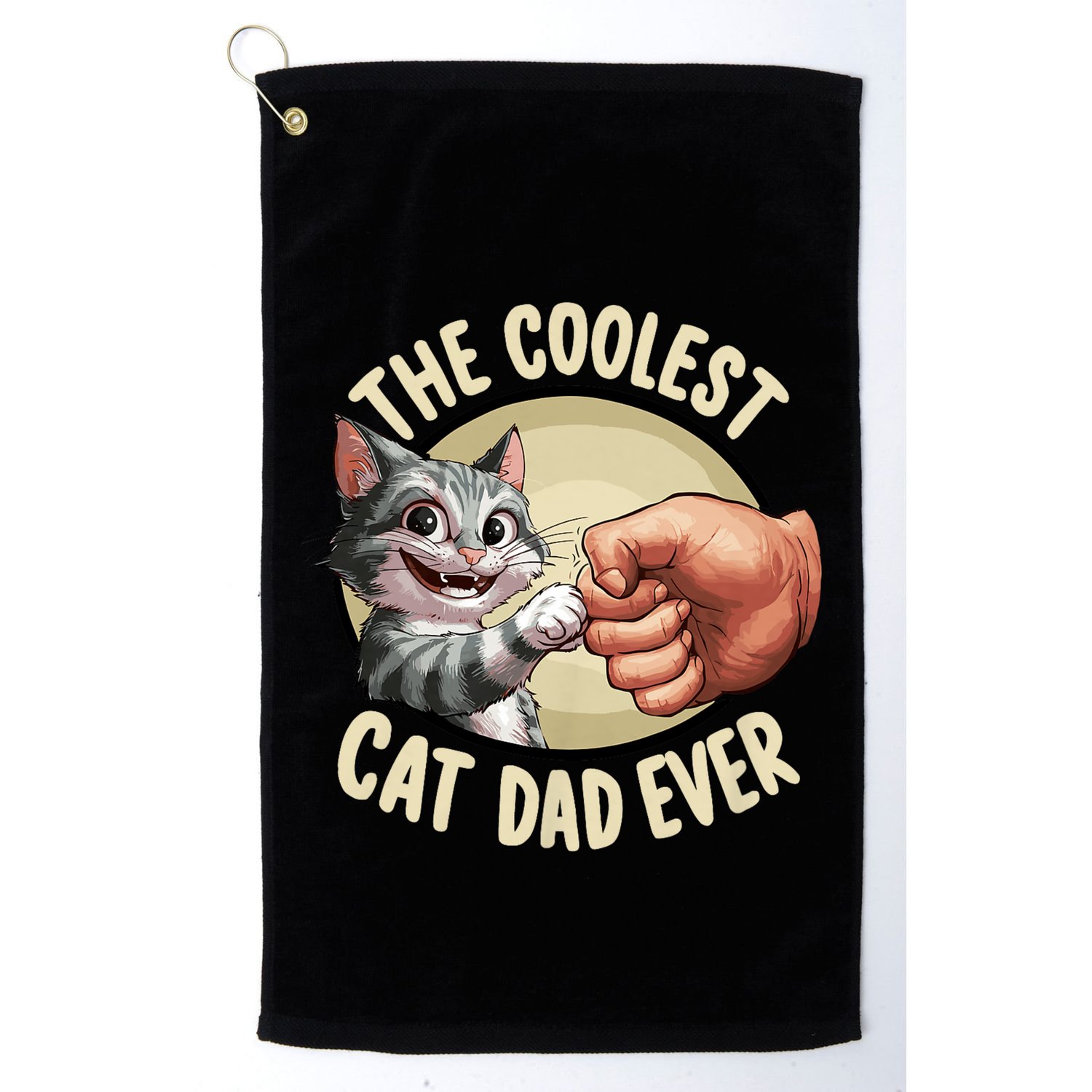 The Coolest Cat Dad Ever FatherS Day Golf Towel