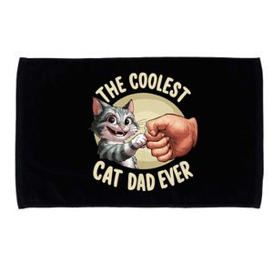 The Coolest Cat Dad Ever FatherS Day Microfiber Hand Towel