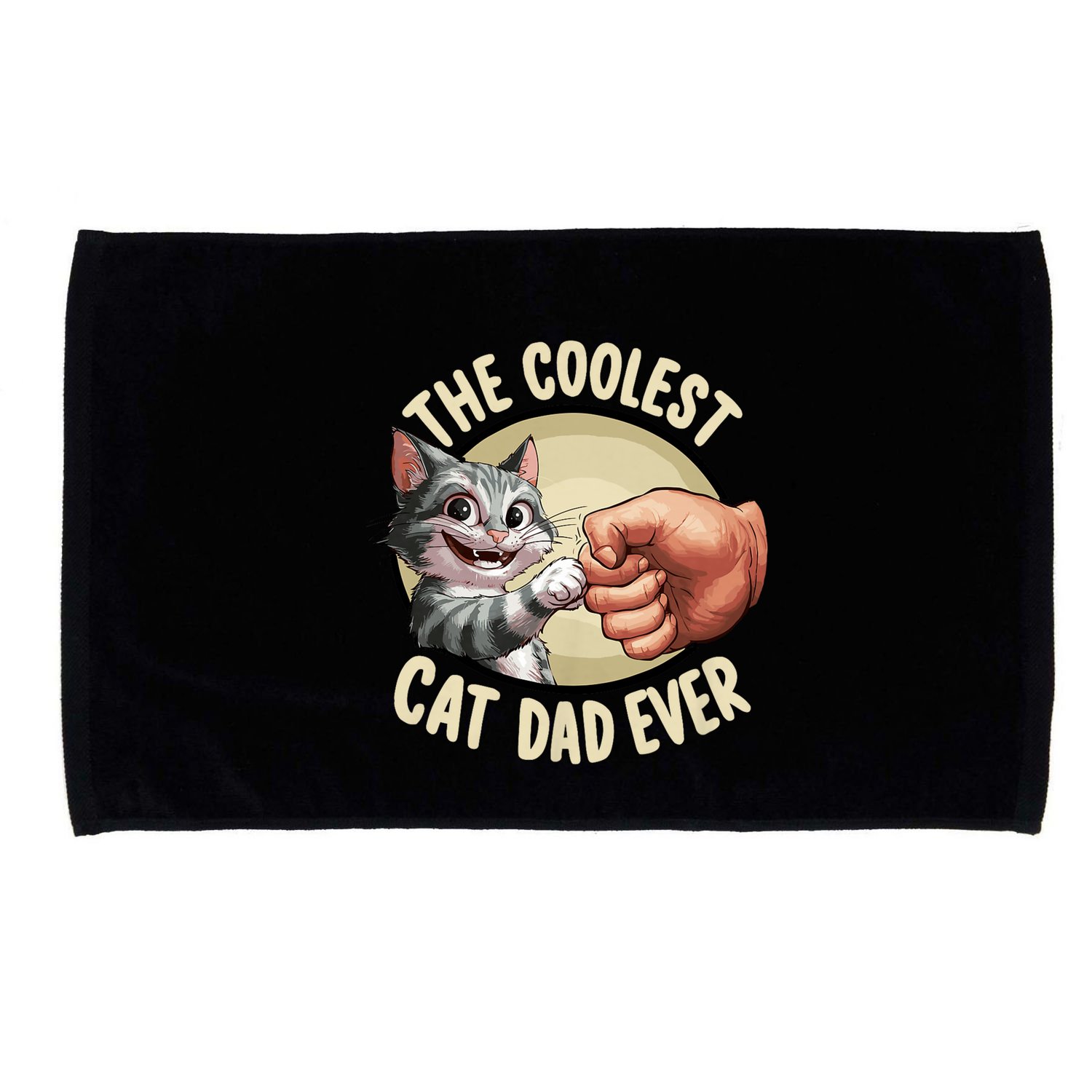 The Coolest Cat Dad Ever FatherS Day Microfiber Hand Towel