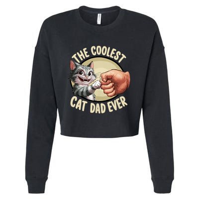 The Coolest Cat Dad Ever FatherS Day Cropped Pullover Crew