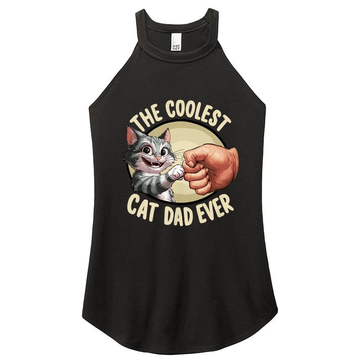 The Coolest Cat Dad Ever FatherS Day Women's Perfect Tri Rocker Tank