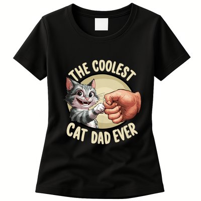 The Coolest Cat Dad Ever FatherS Day Womens T-Shirt