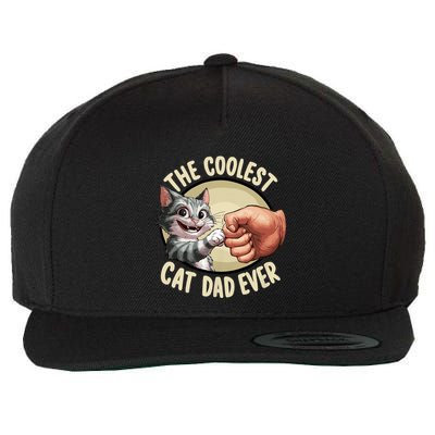 The Coolest Cat Dad Ever FatherS Day Wool Snapback Cap