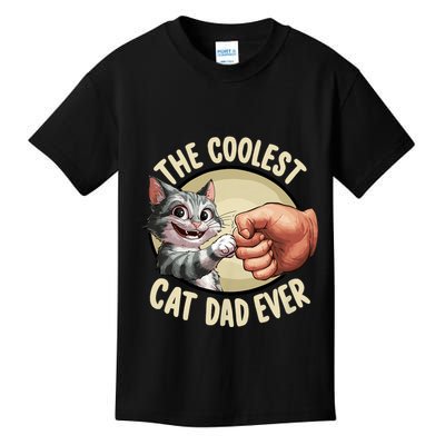 The Coolest Cat Dad Ever FatherS Day Kids T-Shirt