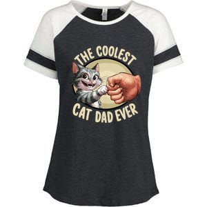 The Coolest Cat Dad Ever FatherS Day Enza Ladies Jersey Colorblock Tee