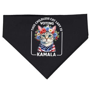 This Childless Cat Lady Ladies Is Voting Kamala Election 24 USA-Made Doggie Bandana