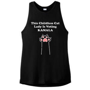 This Childless Cat Lady Is Voting For Kamala Harris Ladies PosiCharge Tri-Blend Wicking Tank