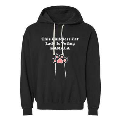 This Childless Cat Lady Is Voting For Kamala Harris Garment-Dyed Fleece Hoodie