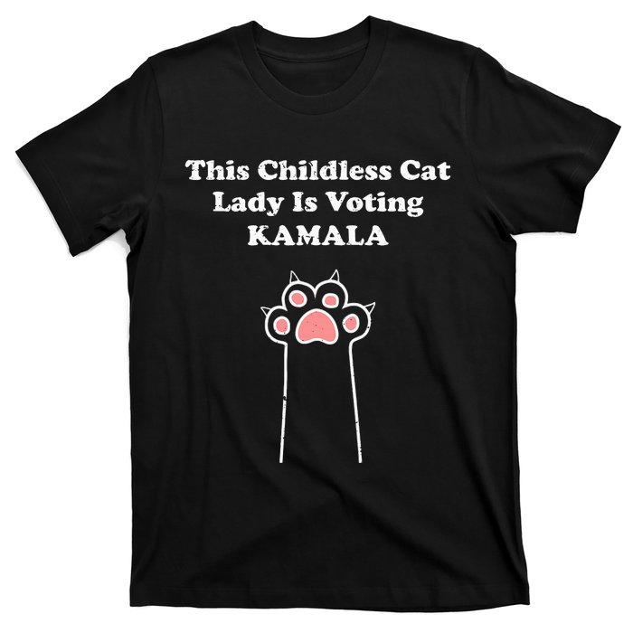 This Childless Cat Lady Is Voting For Kamala Harris T-Shirt