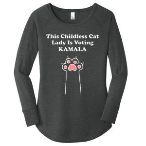 This Childless Cat Lady Is Voting For Kamala Harris Women's Perfect Tri Tunic Long Sleeve Shirt