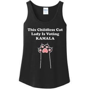 This Childless Cat Lady Is Voting For Kamala Harris Ladies Essential Tank