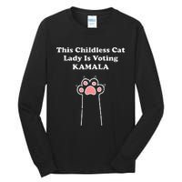 This Childless Cat Lady Is Voting For Kamala Harris Tall Long Sleeve T-Shirt